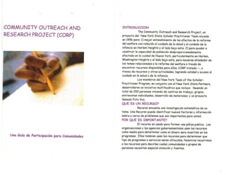 Community outreach and research project