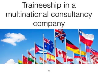 15
Depression
Traineeship in a
multinational consultancy
company
 