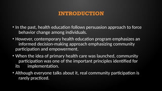 Community participation and health promotion | PPTX