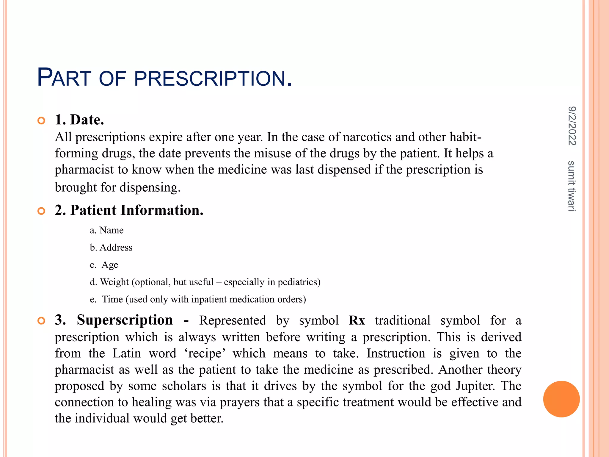 Prescription and Part of Prescription CHAPTER 3 ppt