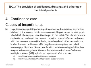 Continence Examples Community pharmacy practice | PPTX