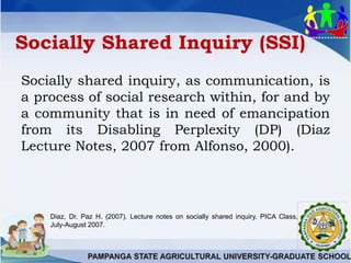 Community planning socially shared inquiry | PPT