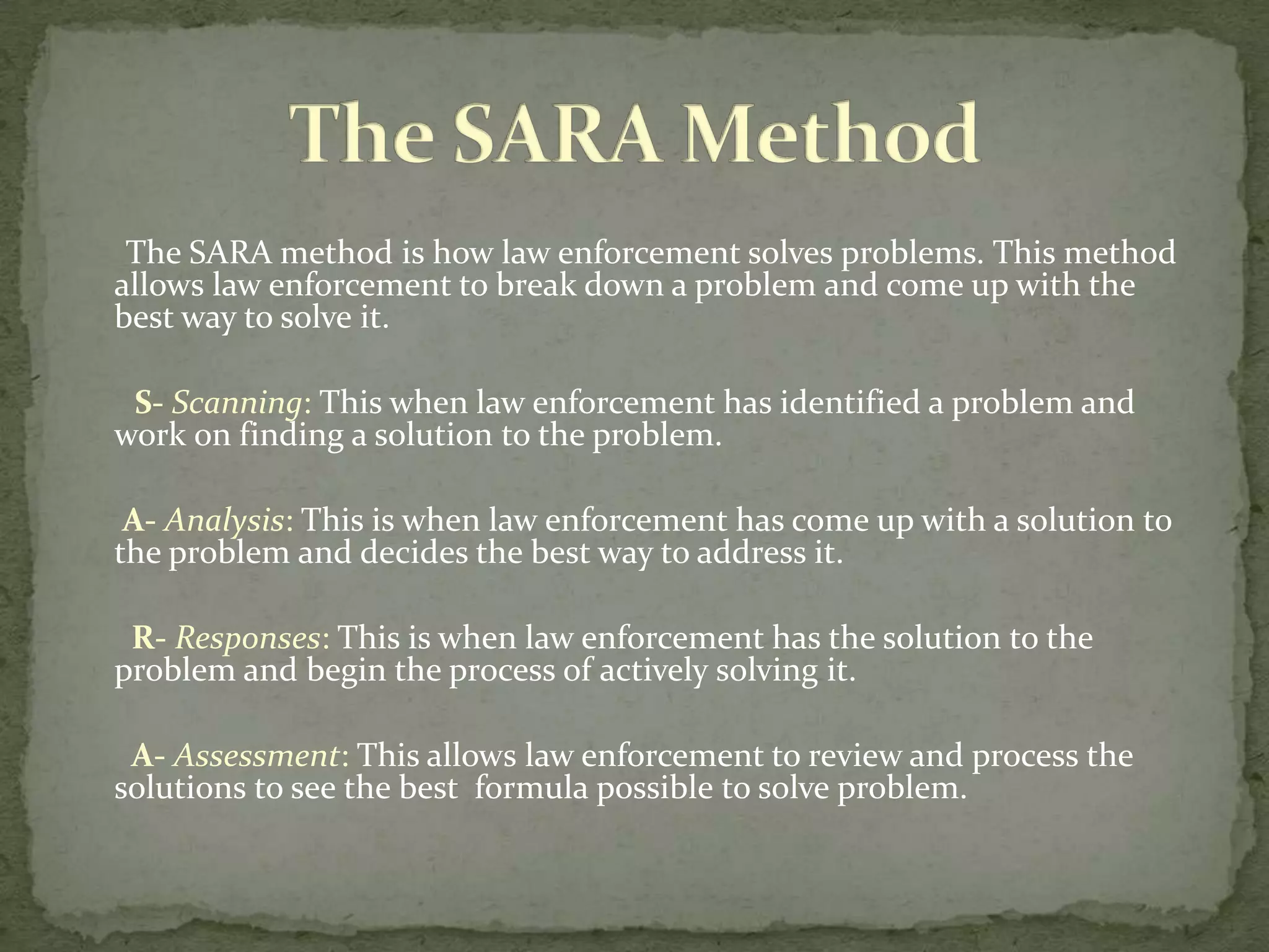 The impact these programs have on the community Community Policingcommunity Policing is a philosophy and a strategy based on a partnership and the interactions with law enforcement and the community.  This relationship allows both units to work as a team to detour criminal activity allowing the citizens to feel safe within the  community. This concept allows law enforcement to create a better rapport with the citizens and have a better understanding what is going on in the community.