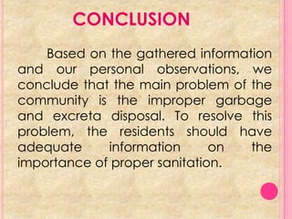 Community Profile Conclusion Community profiling and analysis copy | PPTX