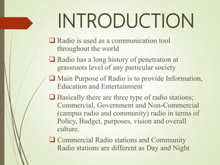 Community radio and modern radio | PPTX