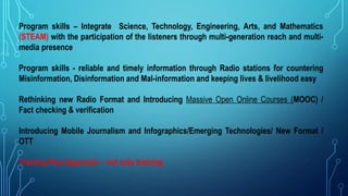 Community radio broadcasting: realities, needs and challenges | PDF