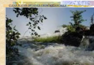CLEAN WATER OBTAINED FROM WATERFALLS
 