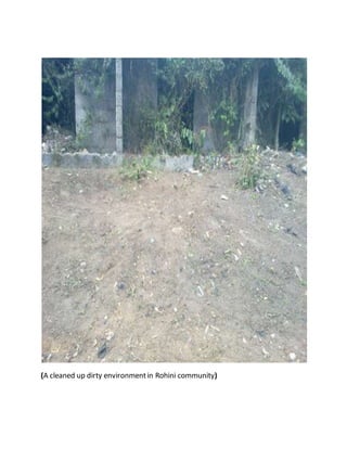 (A cleaned up dirty environmentin Rohini community)
 