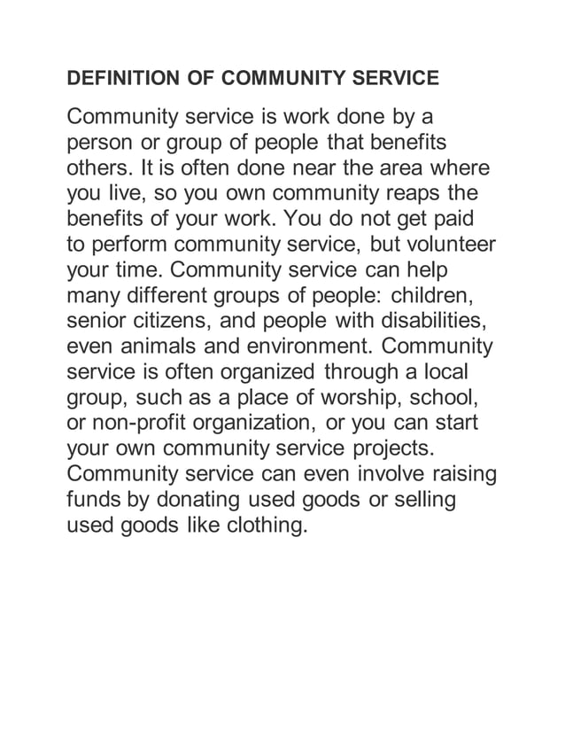Community service project final | DOCX | Non-Profit Organizations ...