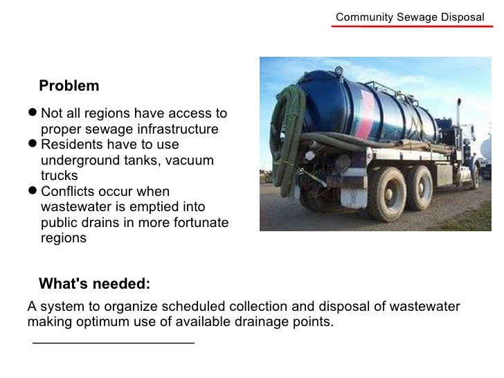 Community sewage disposal