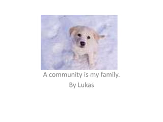 A community is my family.By Lukas