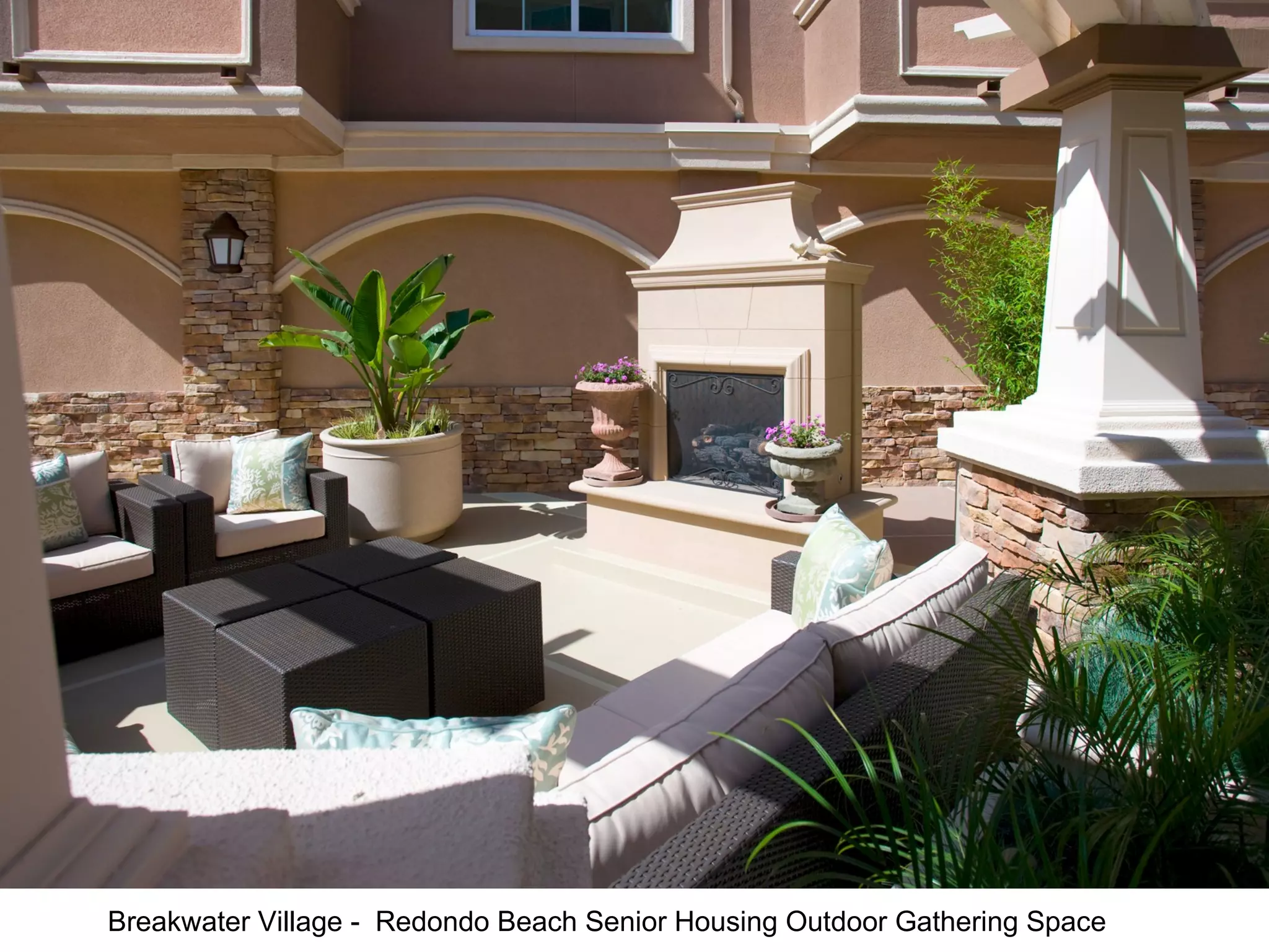 Breakwater Village -  Redondo Beach Senior Housing Outdoor Gathering Space 