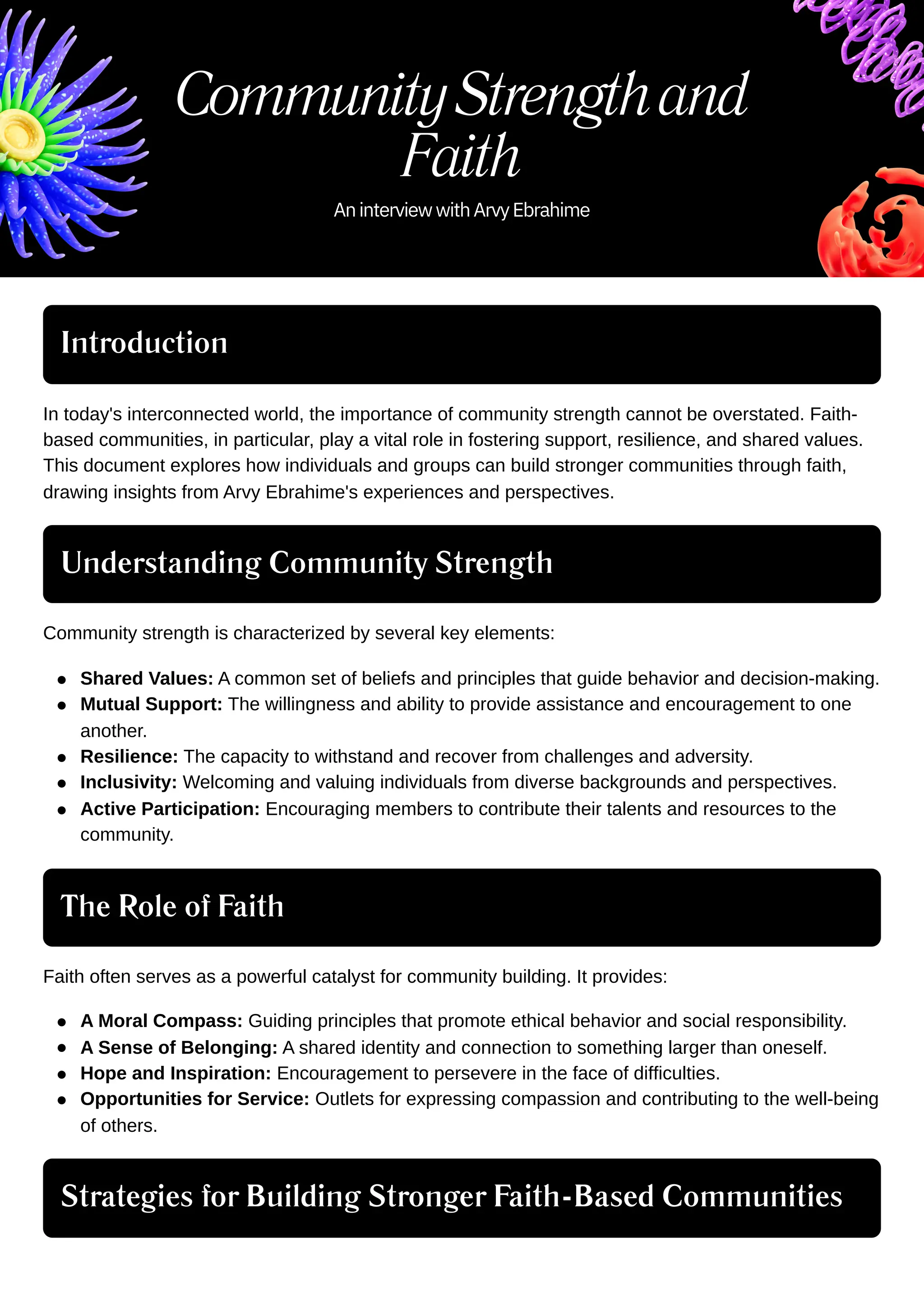 Strength Commuity Community Strength Expands When Faith Leads Hearts Forward With Arvy ...