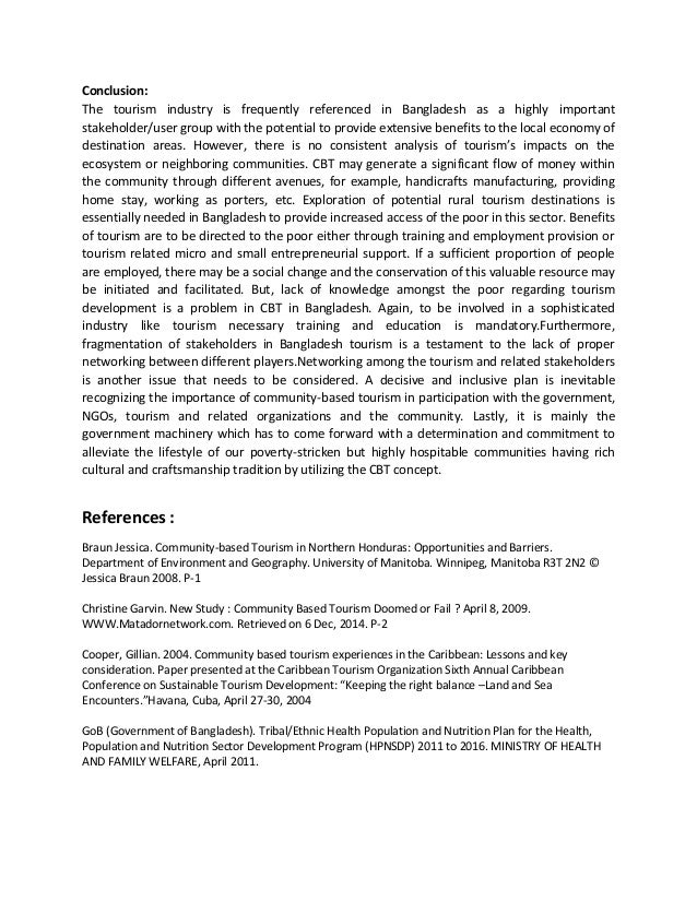 Model essay tourism