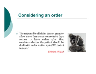 Community R. Treatment Order Community treatment orders | PDF