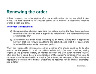 Community R. Treatment Order Community treatment orders | PDF