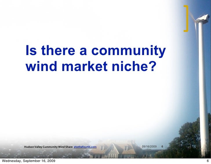 Community Wind Pt#2 Market Niche