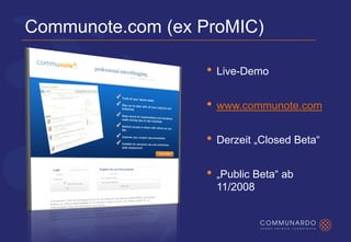 Barcamp München 2008: Enterprise Microblogging mit Communote