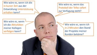 Bereich für das
Vertriebsteam
Nachrichten für
den Vertrieb
Tags für den
Bereich
Das aktive
Team
Statusbericht
einer Kollegin
Abstimmung
zum nächsten
Meeting
Feedback aus
dem Team
Suche und
Filter
Schnelles
Feedback
 