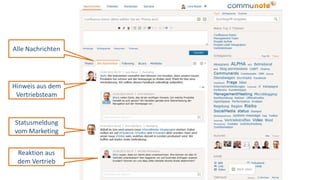 Bereich für das
Vertriebsteam
Hinweis eines
Kollegen
Rückmeldungen
aus dem Team
Unterlagen zur
Ausschreibung
Filtern nach
Firma
 