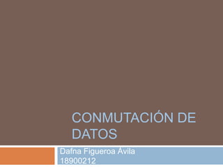 CONMUTACIÓN DE
DATOS
Dafna Figueroa Ávila
18900212
 