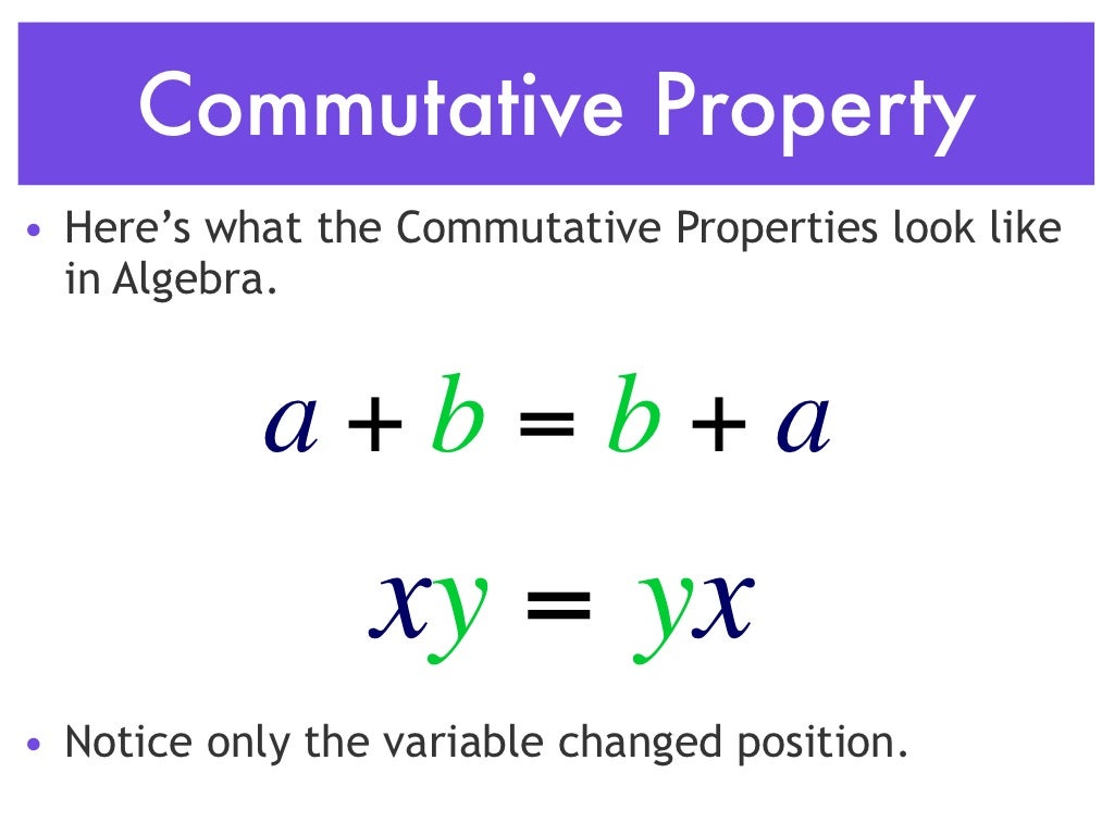 Define The Word Commutative , Commutative Property in Maths ...
