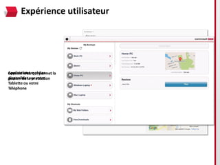 Expérience utilisateur




Console Webmobiles
Applications qui permet la
disponibles sur votre
gestion de la protection
Tablette ou votre
Téléphone
 
