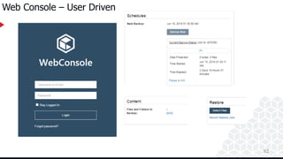 62
62
Web Console – User Driven
 