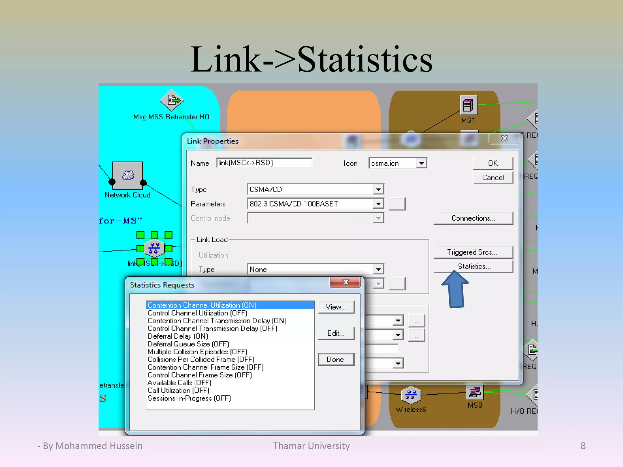 Link->Statistics
- By Mohammed Hussein 8Thamar University
 