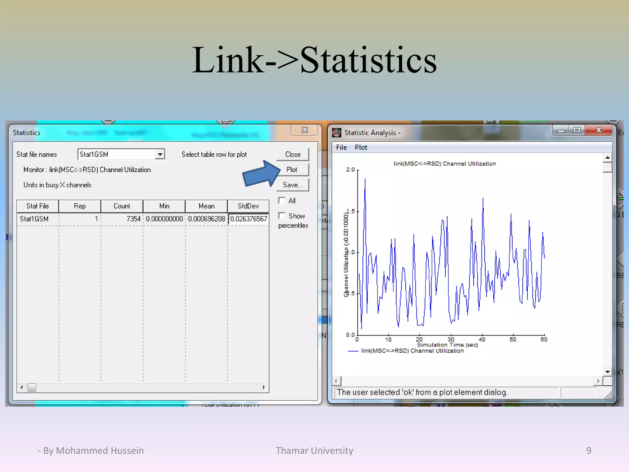 Link->Statistics
- By Mohammed Hussein 9Thamar University
 