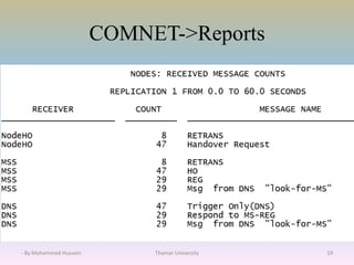 COMNET->Reports
- By Mohammed Hussein Thamar University 19
 