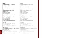 Boston
8 Faneuil Hall Market Pl, 3rd
floor – 02109
Boston, MA – EUA
Fone: (1.781) 770-0005
Fax: (1.866) 550-6705
E-mail: boston@drummondadvisors.com
Miami
80 SW 8th
Street, Suite 2000 – 33130
Miami, FL – EUA
Fone: (1.781) 770-0005
Fax: (1.866) 550-6705
E-mail: miami@drummondadvisors.com
Nova York
41 Madison Avenure, 31st
floor – 10010
Nova York, NY – EUA
Fone: (1.781) 770-0005
Fax: (1.866) 550-6705
E-mail: newyork@drummondadvisors.com
São Paulo
Rua Funchal 418, 35° andar – 04551-060
São Paulo, SP – Brasil
Fone: (55 11) 3280-2120
E-mail: saopaulo@drummondadvisors.com
Belo Horizonte
Rua Benvinda de Carvalho, 239 - 3º andar - 30330-180
Belo Horizonte, MG
Fone: (55 31) 2510-4440
E-mail: belohorizonte@drummondadvisors.com
Website: www.drummondadvisors.com
Boston
8 Faneuil Hall Market Pl, 3rd
floor – 02109
Boston, MA – EUA
Phone: +1(781) 770-0005
Fax: +1(866) 550-6705
E-mail: boston@drummondadvisors.com
Miami
80 SW 8th
Street, Suite 2000 – 33130
Miami, FL – EUA
Phone: +1(781) 770-0005
Fax: +1(866) 550-6705
E-mail: miami@drummondadvisors.com
Nova York
41 Madison Avenue, 31st
floor – 10010
Nova York, NY – EUA
Phone: +1(781) 770-0005
Fax: +1(866) 550-6705
E-mail: newyork@drummondadvisors.com
São Paulo
Rua Funchal 418, 35° andar – 04551-060
São Paulo, SP – Brasil
Phone: +55 11 3280-2120
E-mail: saopaulo@drummondadvisors.com
Belo Horizonte
Rua Benvinda de Carvalho, 239 - 3º andar - 30330-180
Belo Horizonte, MG
Phone: +55 31 2510-4440
E-mail: belohorizonte@drummondadvisors.com
Website: www.drummondadvisors.com
46
LEGISLAÇÃO
LAW
 