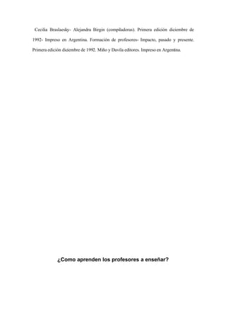 ENSAYO: Como Aprenden Los Profesores A EnseñAr