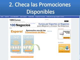 Como comprar Cursos 100Negocios
