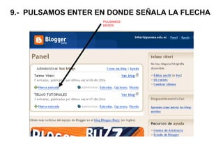 9.-  PULSAMOS ENTER EN DONDE SEÑALA LA FLECHA PULSAMOS ENTER 