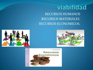 RECURSOS HUMANOS
RECURSOS MATERIALES.
RECURSOS ECONOMICOS.