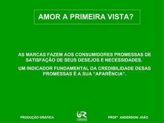 AMOR A PRIMEIRA VISTA? AS MARCAS FAZEM AOS CONSUMIDORES PROMESSAS DE SATISFAÇÃO DE SEUS DESEJOS E NECESSIDADES.  UM INDICADOR FUNDAMENTAL DA CREDIBILIDADE DESAS PROMESSAS É A SUA “APARÊNCIA”. 