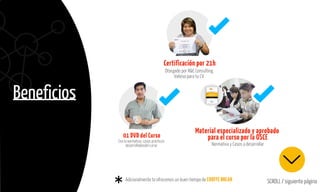 Beneficios
Certificación por 21h
Otorgado por R&C Consulting
Valioso para tu CV
Con la normativa, casos prácticos
desarrolladosdel curso
01 DVD del Curso
Adicionalmente te ofrecemos un buen tiempo de COOFFE BREAK SCROLL / siguiente página
Normativa y Casos a desarrollar
Material especializado y aprobado
para el curso por la OSCE
 