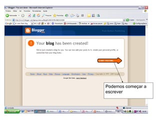 Podemos começar a escrever 