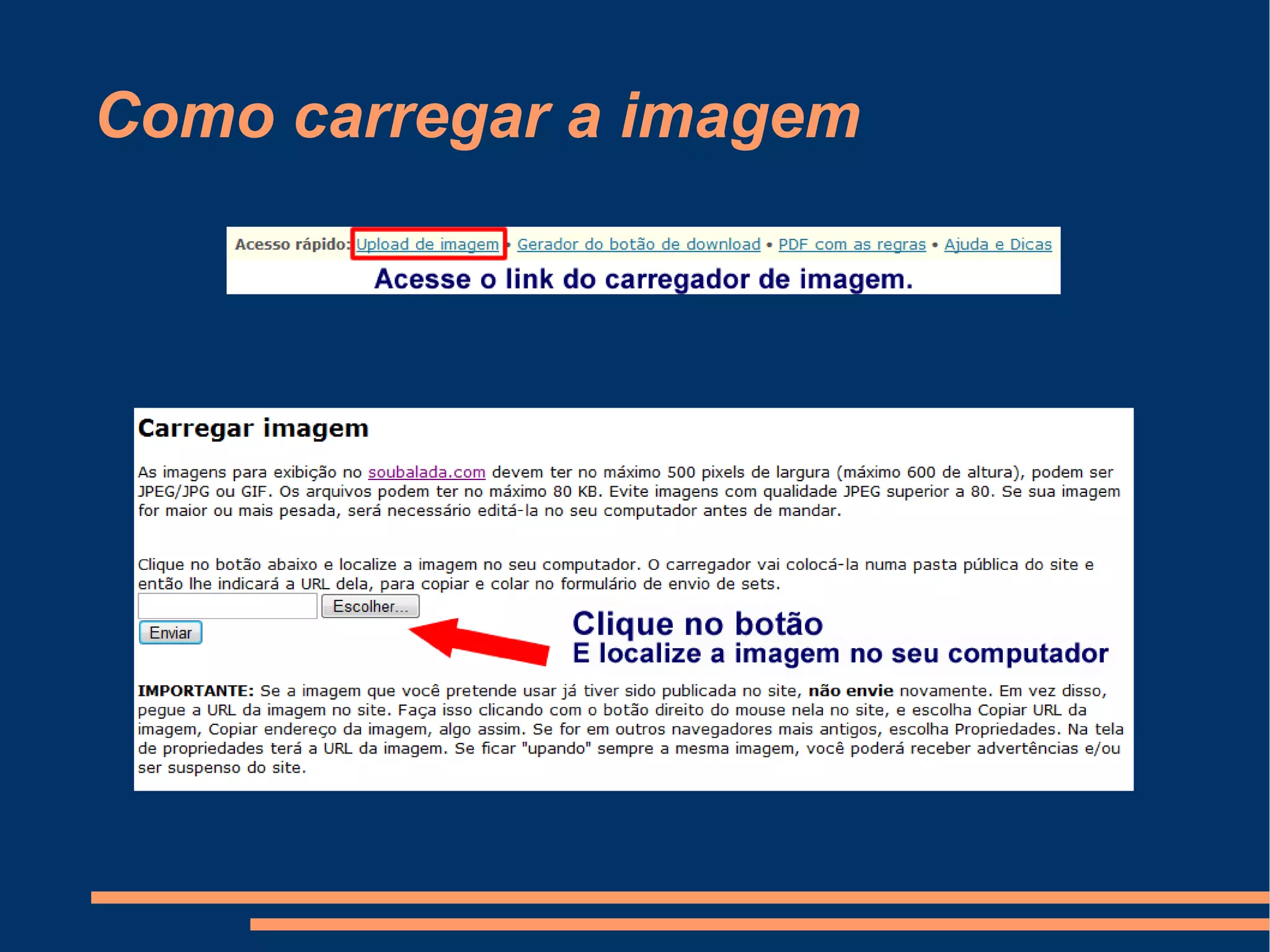 Como carregar a imagem 