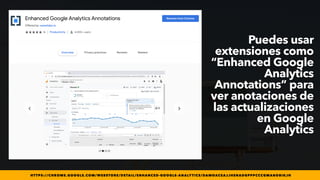 #RECUPERACIONTRAFICOSEO POR @ALEYDA DE #ORAINTI EN #SEONDERGROUND
Puedes usar
extensiones como
“Enhanced Google
Analytics
...