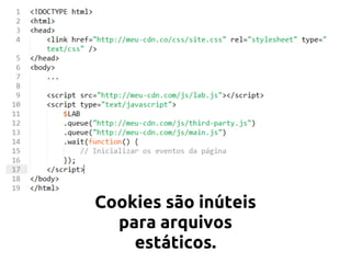 Cookies são inúteis
  para arquivos
    estáticos.
 
