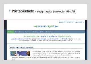 Portabilidade  -  design líquido (resolução 1024x768) 