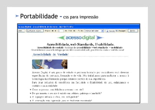 Portabilidade  –  css para impressão 
