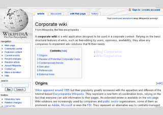 Por que seu  PORTAL  é visitado? Suporta colaboração. -  Blog Corporativo -  Wiki Corporativa 
