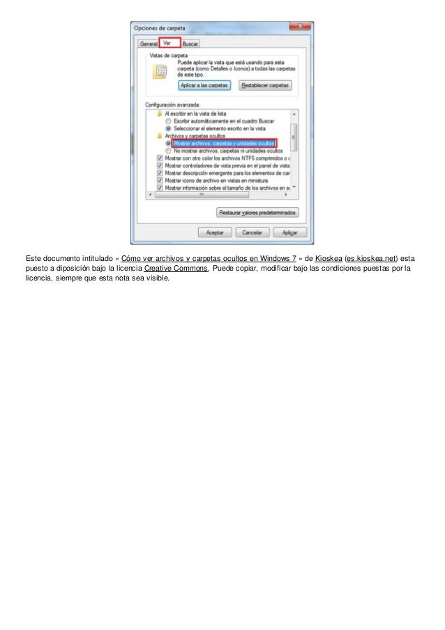 Como Ver Archivos Y Carpetas Ocultos En Windows 7