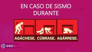 EN CASO DE SISMO
DURANTE
 