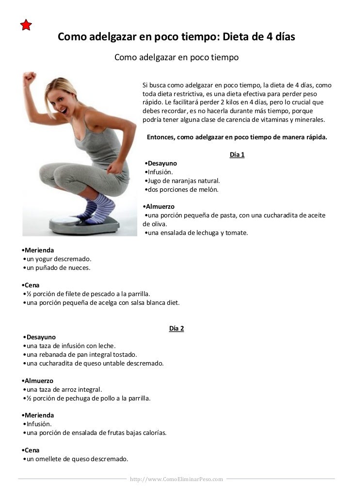 Dietas buenas para adelgazar poco tiempo