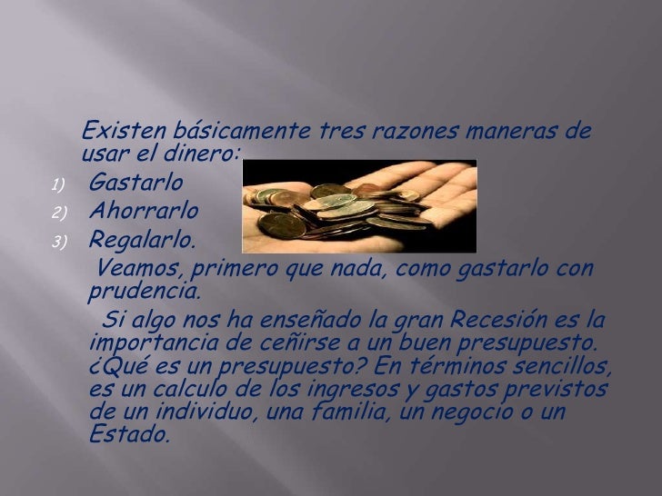 administrar dinero