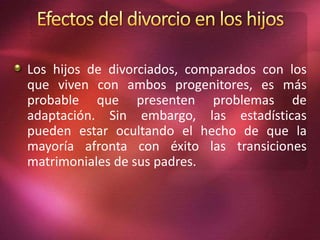 Efectos del divorcio en los hijos | PPTX